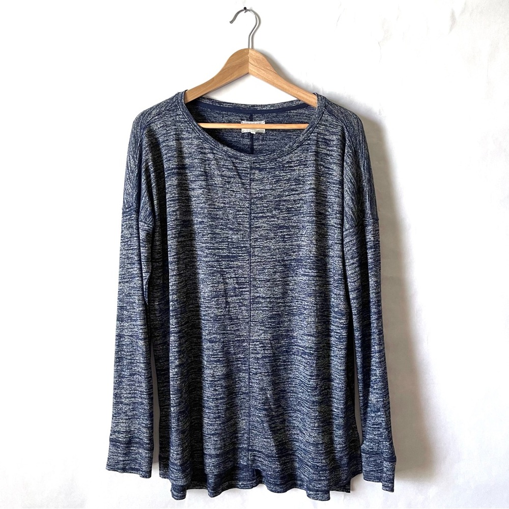 Lou & Grey Blue Marled Sweatshirt Womens Size L Long Sleeve Loungewear